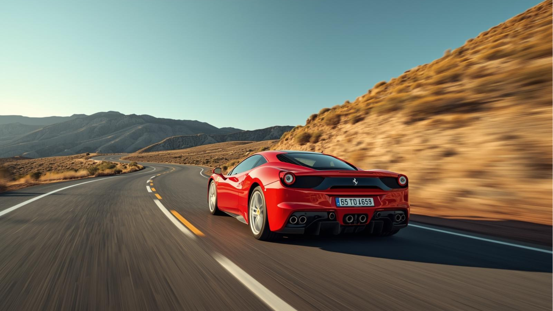 Ferrari on scenic road
